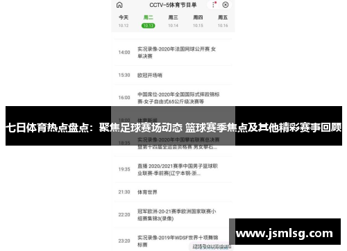 七日体育热点盘点：聚焦足球赛场动态 篮球赛季焦点及其他精彩赛事回顾